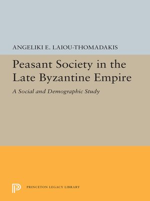 cover image of Peasant Society in the Late Byzantine Empire